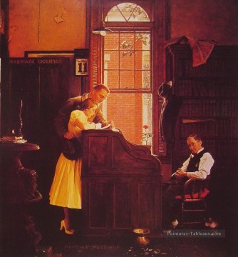 licence de mariage 1935 Norman Rockwell Peinture à l'huile
